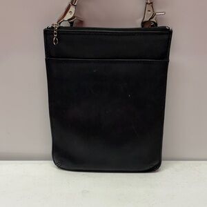 Coach Rare Slim Vintage  
Pack Zip Top Pouch Black Crossbody Bag Purse Nickel